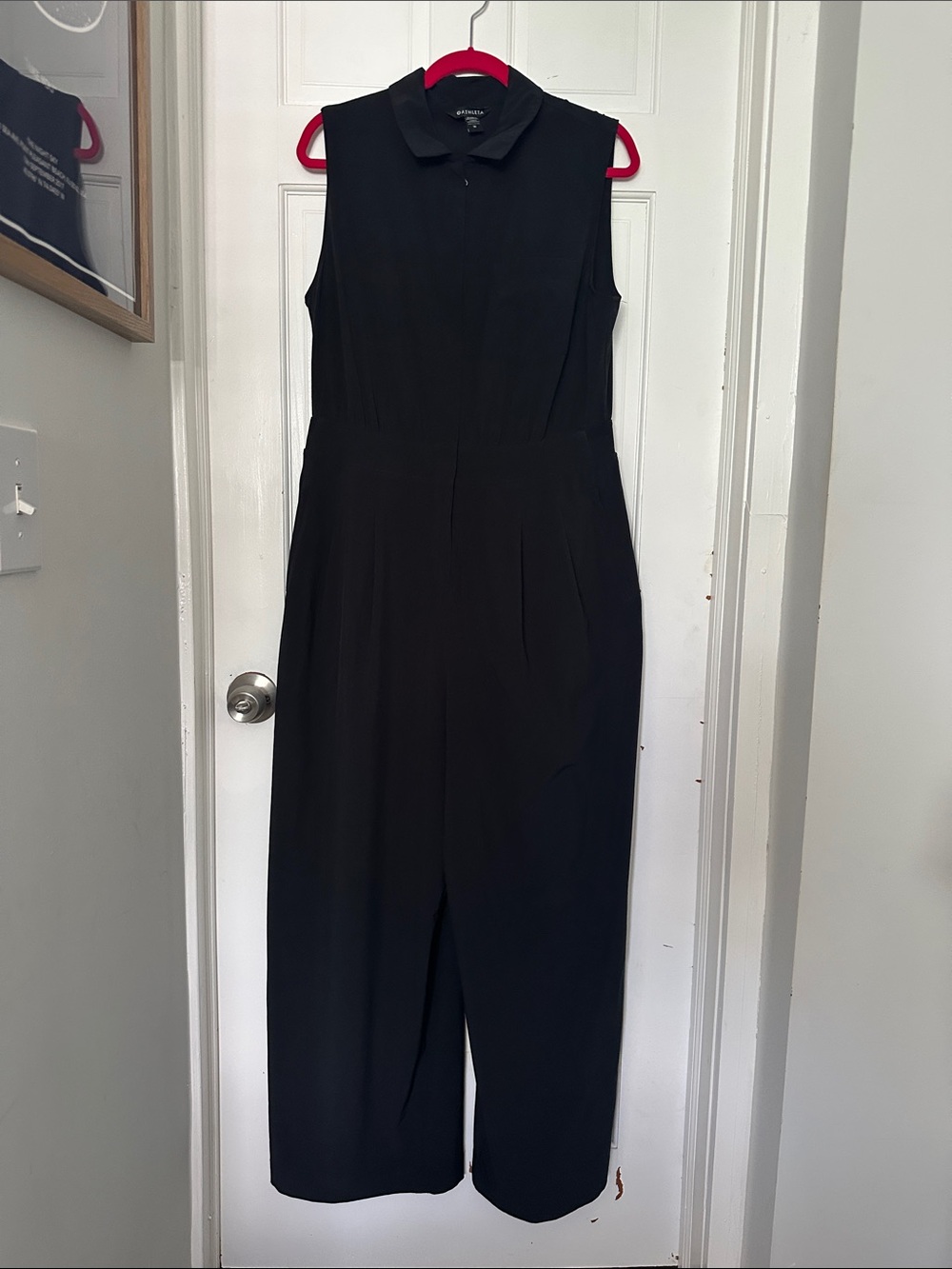 Athleta Black Sleeveless Collared Jumpsuit